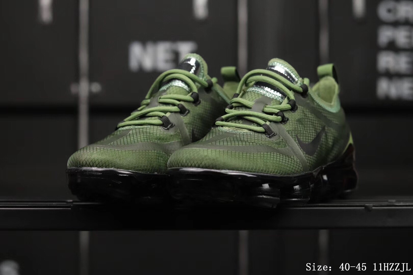 Women Nike Air Vapormax 2019 Flaps Green Black Shoes